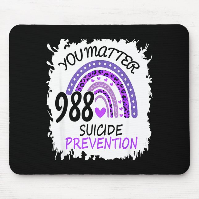 Rainbow you 988 prevention colourful band  mouse pad (Front)