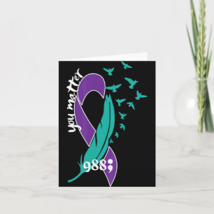 Rainbow You 988 Suicide Prevention Awarenes  Card