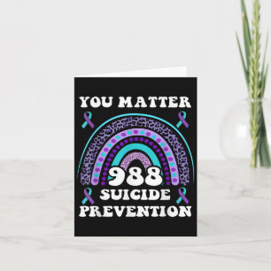 Rainbow You 988 Suicide Prevention Awareness Ribbo Card