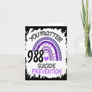 Rainbow You 988 Suicide Prevention Colorful  Card