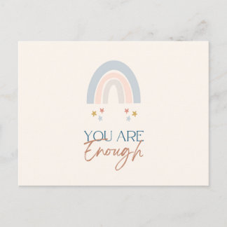 Rainbow You Are Enough Watercolor Earthy Postcard
