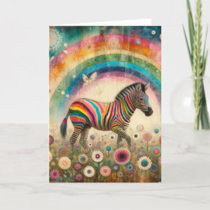 Rainbow Zebra All Occasions Card