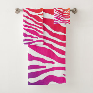 Rainbow Zebra Bath Towel Set