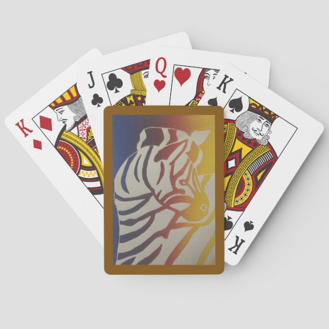 Rainbow Zebra Classic Playing Cards (Back)