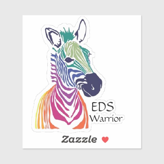 Rainbow zebra, EDS Warrior Sticker (Sheet)