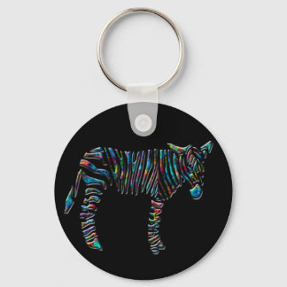 Rainbow Zebra Key Ring