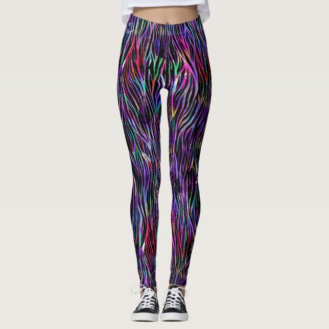 Rainbow Zebra Leggings (Front)