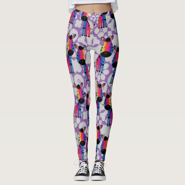 Rainbow Zebra Leggings (Front)