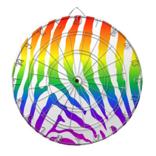 Rainbow Zebra Pattern Dartboard