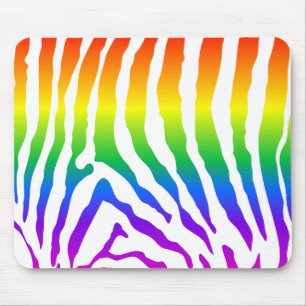 Rainbow Zebra Pattern Mouse Pad