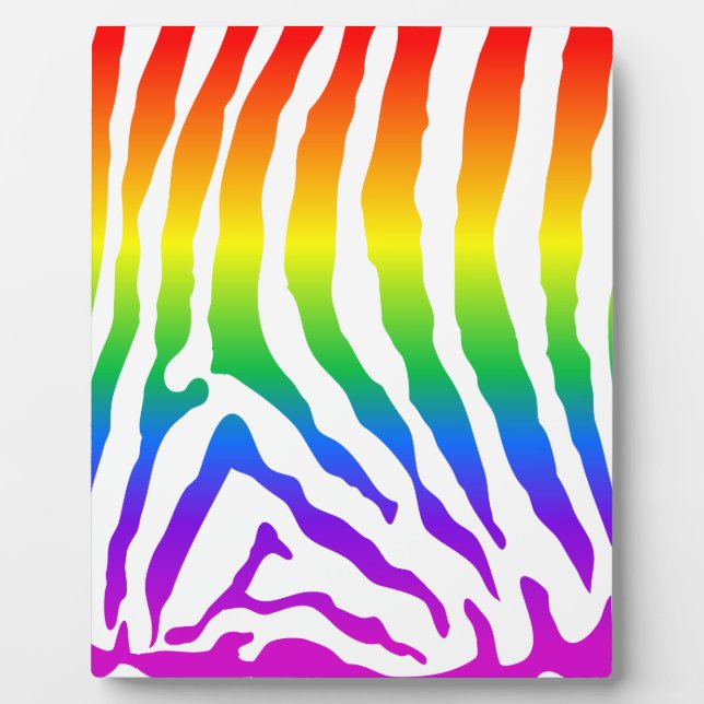 Rainbow Zebra Pattern Plaque (Front)