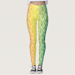 Rainbow Zebra Pattern Print Leggings