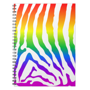 Rainbow Zebra Pattern Spiral Notebook