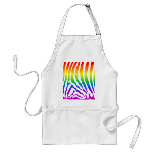Rainbow Zebra Pattern Standard Apron