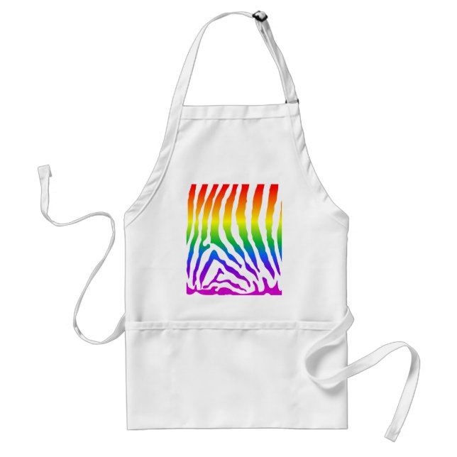 Rainbow Zebra Pattern Standard Apron (Front)