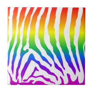 Rainbow Zebra Pattern Tile