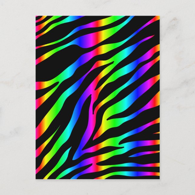 rainbow zebra postcard (Front)