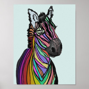 rainbow zebra poster
