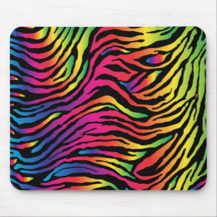 Rainbow Zebra Print Mousepad