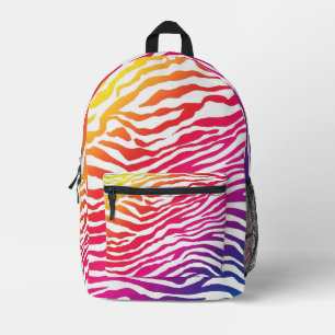 Rainbow Zebra Printed Backpack