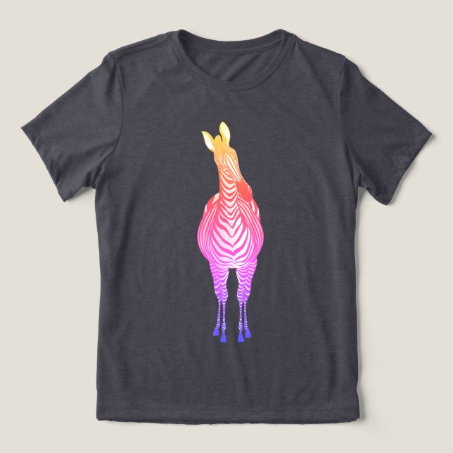 Rainbow Zebra | Show Your Stripes! Customisable Tri-Blend Shirt (Design Front)
