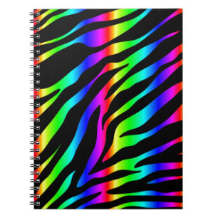 rainbow zebra spiral notebook