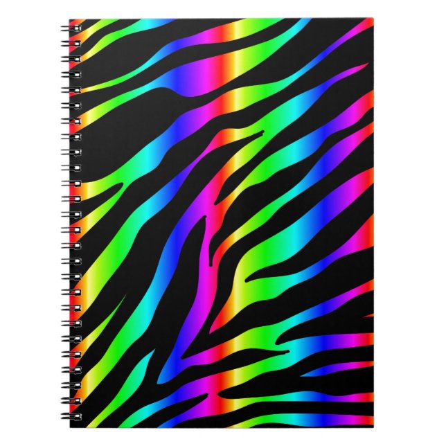rainbow zebra spiral notebook (Front)