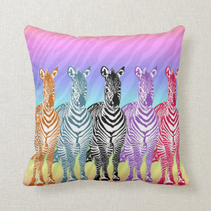 Rainbow Zebras Cushion