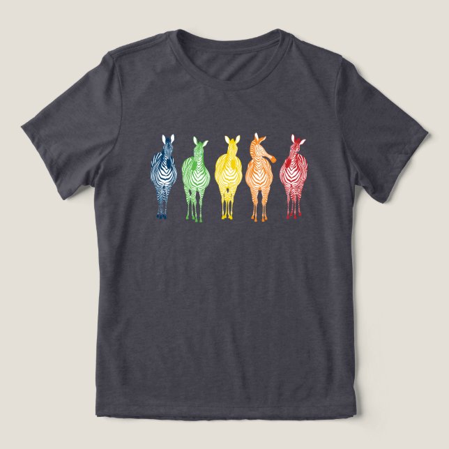 Rainbow Zebras | Show Your Stripes! Customisable Tri-Blend Shirt (Design Front)