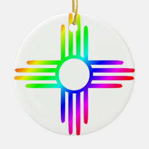 Rainbow Zia Ceramic Tree Decoration