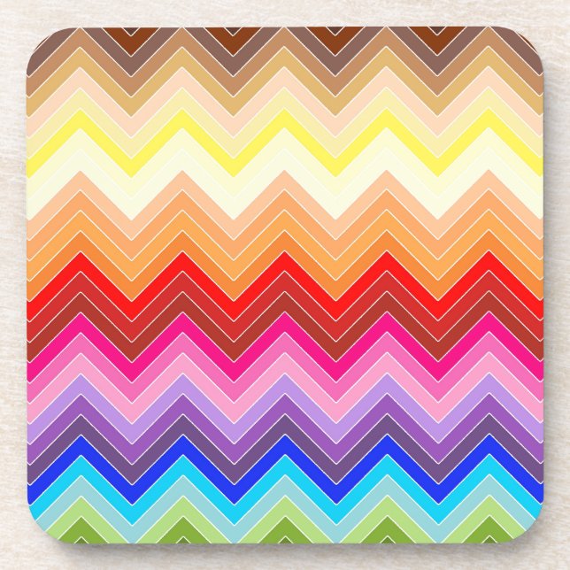 Rainbow Zig Zag Coaster (Front)