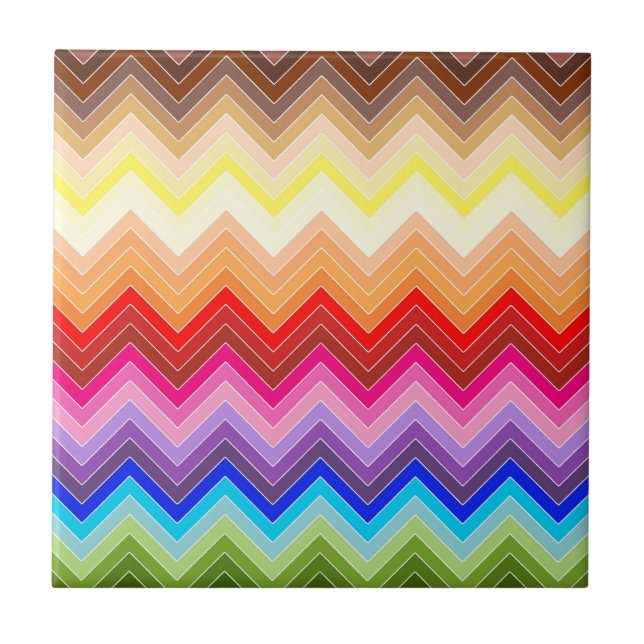 Rainbow Zig Zag Tile (Front)