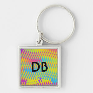 rainbow zigzag key ring