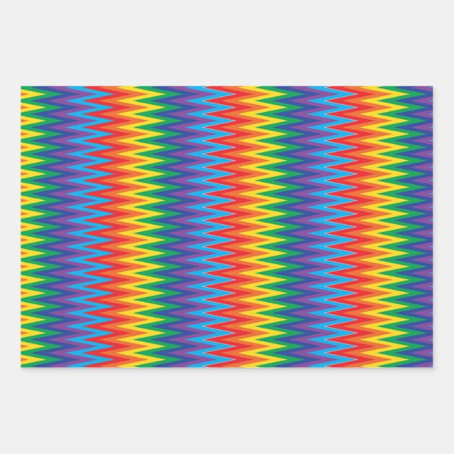 Rainbow Zigzag Pattern  Wrapping Paper Sheet (Front)