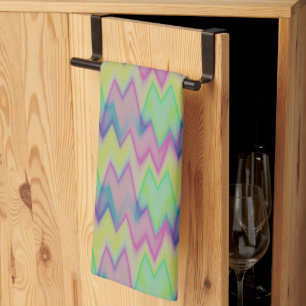 Rainbow Zigzags B Tea Towel