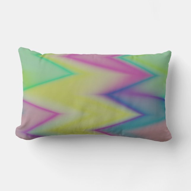 Rainbow Zigzags   Lumbar Cushion (Front)