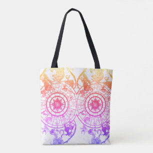 Rainbow Zodiac Astrological Signs  on a Tote Bag
