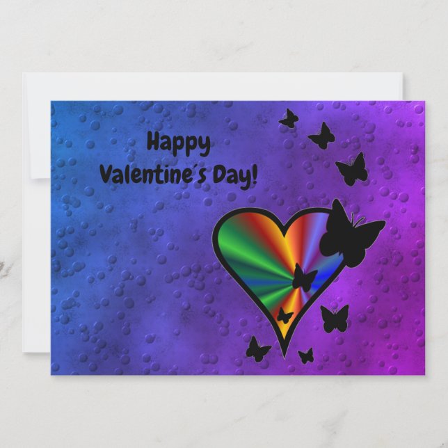 Rainbowheart and Butterfly Card (Front)