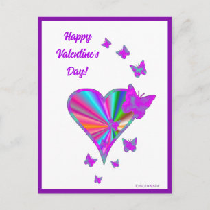 Rainbowheart and Butterfly  Postcard