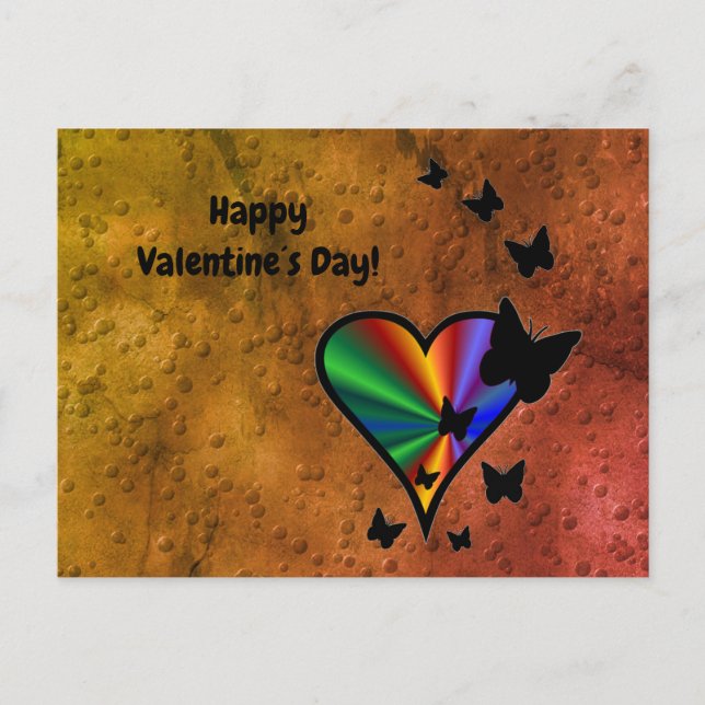 Rainbowheart and Butterfly Postcard (Front)