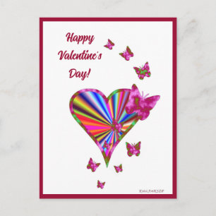 Rainbowheart and Butterfly Postcard