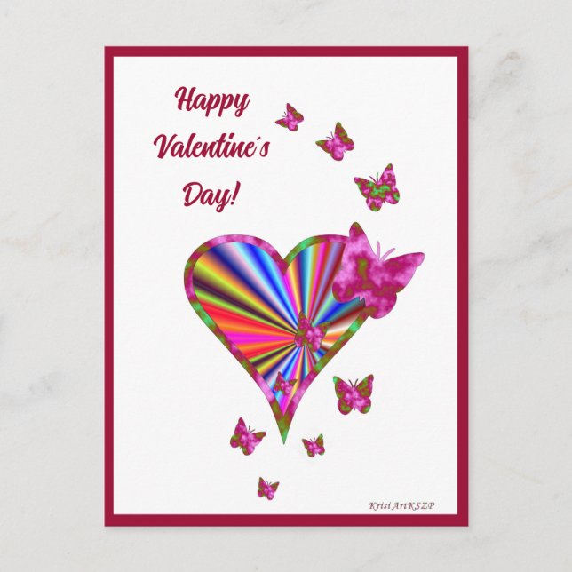 Rainbowheart and Butterfly  Postcard (Front)
