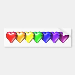 RainbowHearts Bumper Sticker