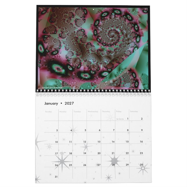 Rainbowjellyfish Fractal Eye-Candy - Customised Calendar (Jan 2027)