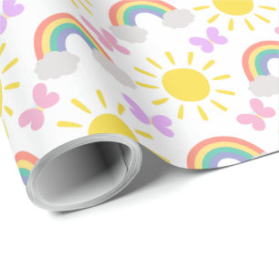 Rainbows and Butterflies Wrapping Paper