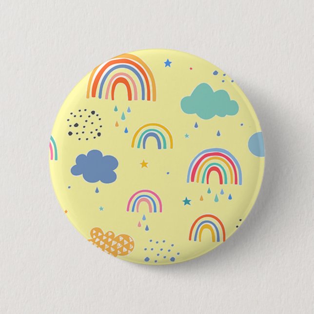 Rainbows and clouds 6 cm round badge (Front)
