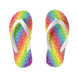 Rainbows and clouds on Kids Flip Flops