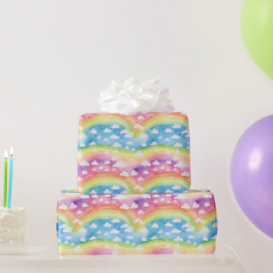 Rainbows and Clouds Wrapping Paper