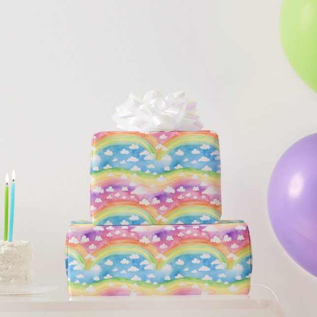 Rainbows and Clouds Wrapping Paper (Party Gifts)