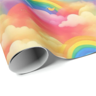 Rainbows and Clouds Wrapping Paper